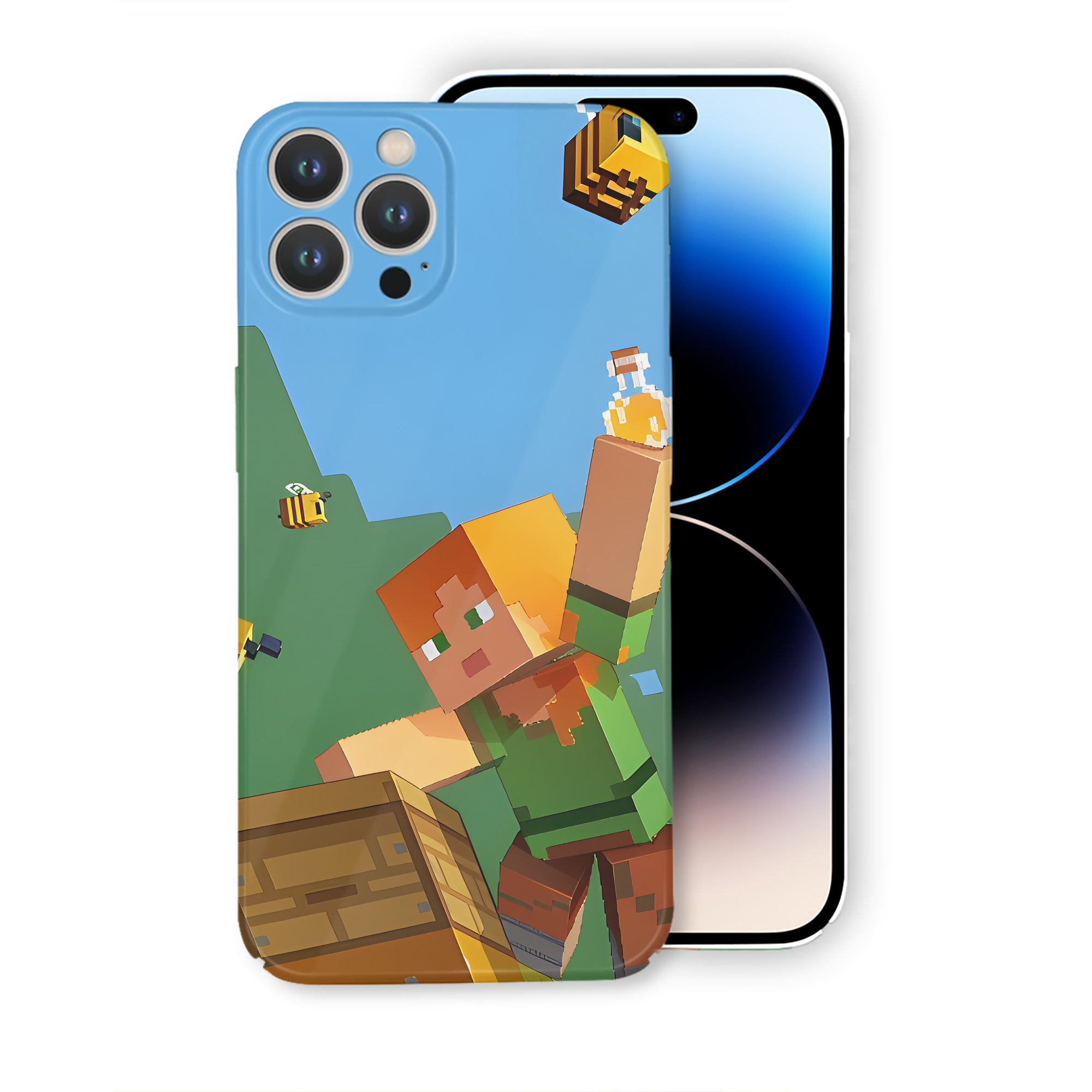 （画像用） マインクラフト ブロックの世界 Minecraft MC Block world 【iPhone 14シリーズ対応】ハードケース